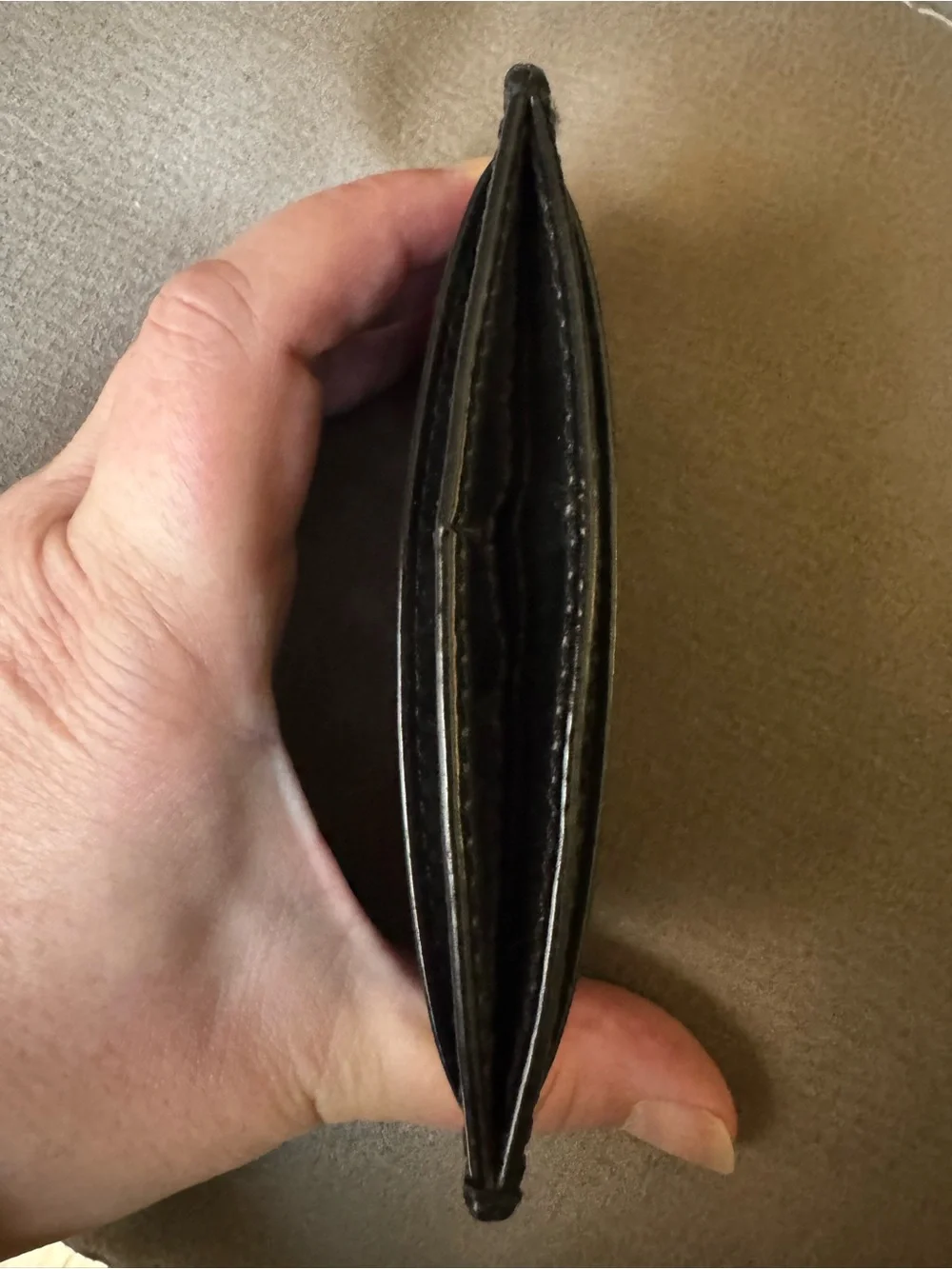 Coach Black Patent Embossed Card Holder
